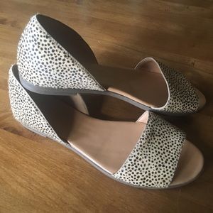 J. CREW PEEP-TOE FLATS SZ.8